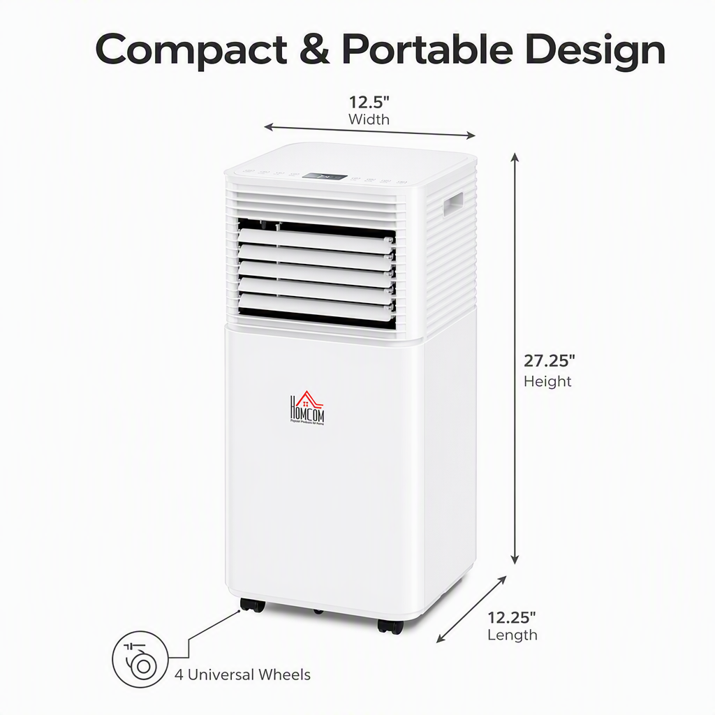 Elm Echo HomeCool 10K portable air conditioner shown from another angle