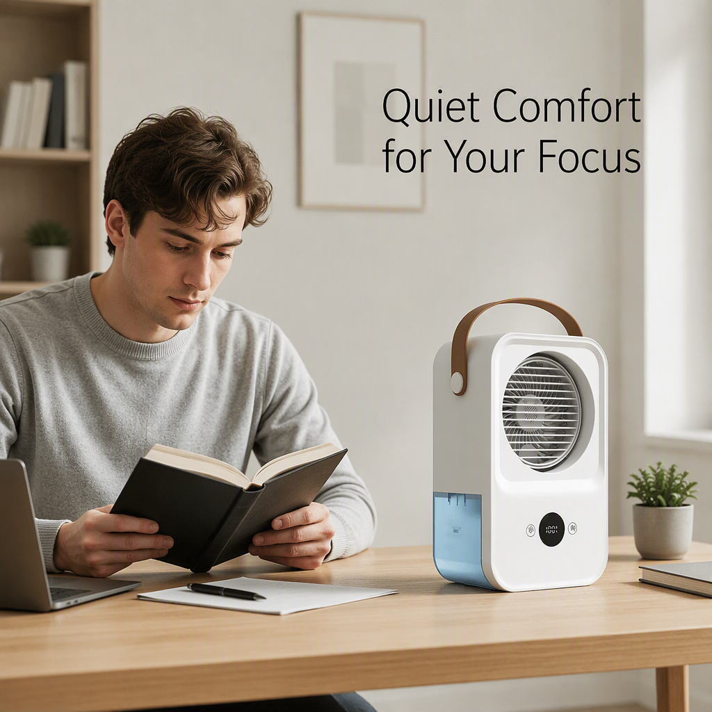 Elm Echo VoiceBreeze smart desktop fan design detail